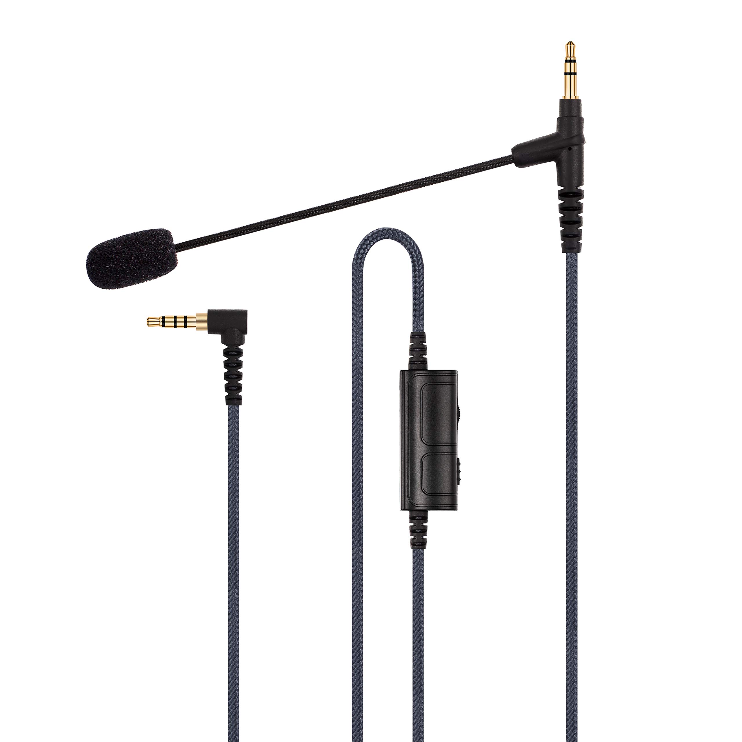 BoomPro Gaming Microphone with Volume Control - Compatible with PS4, Xbox One, PC, Laptop, Tablet & Smartphone - 3.5mm Jack Mic for V-MODA & Most Headphones (150cm Cable) - Perfect for Streaming, Gaming & Voice Chats