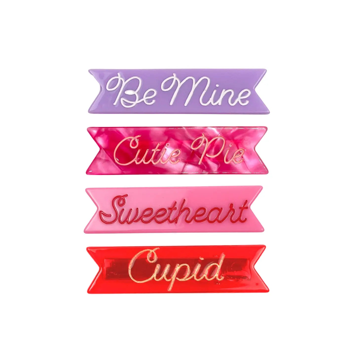 Valentine's Day Hair Clips Set of 4 - Cute Heart Hairpins for Women & Girls - Perfect for Valentine's Gifts, Parties & Everyday Styling