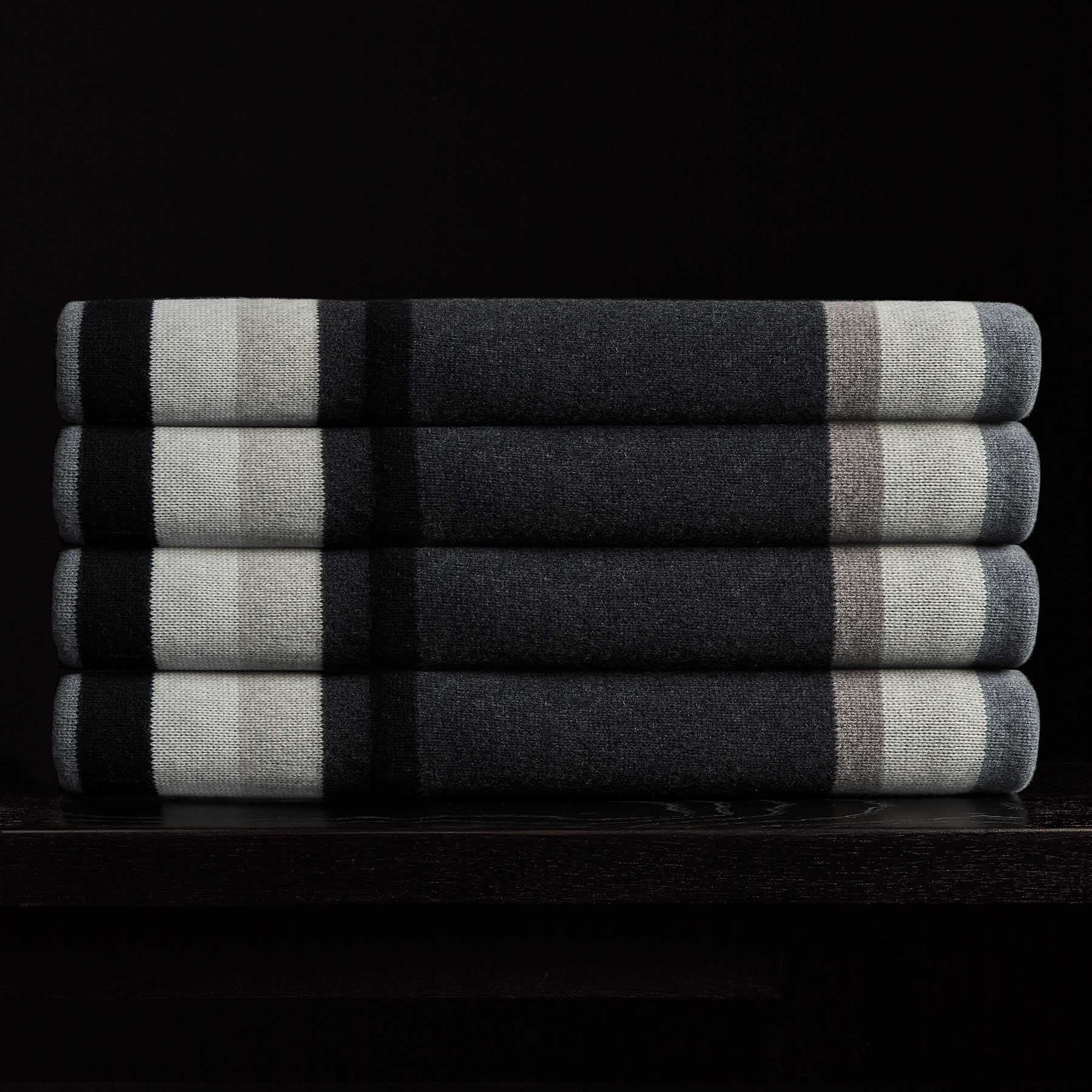 Baja Graded Striped Blanket - Soft & Cozy Charcoal Stripe Throw for Couch, Bed & Outdoor Use - Perfect for Camping, Picnics & Home Decor