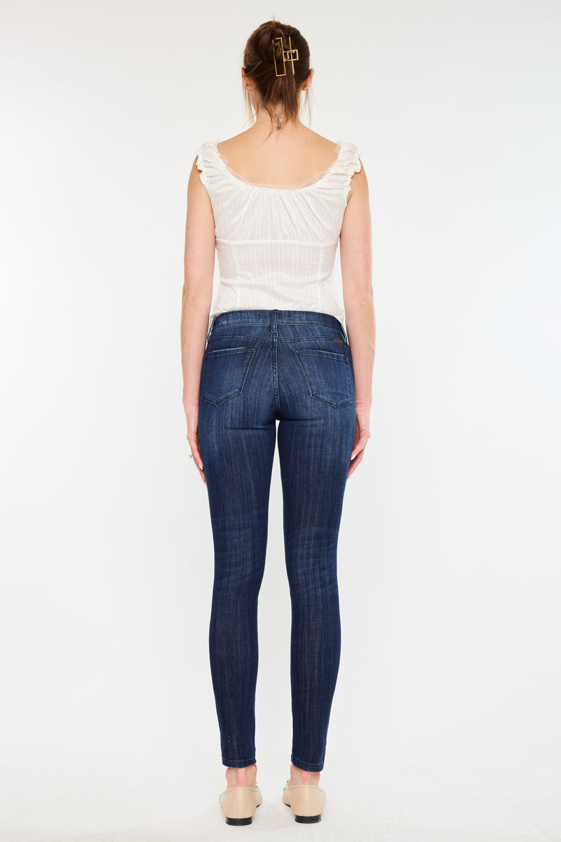 Ashlyn Mid Rise Super Skinny Jeans for Women - Stretch Denim Pants, Slim Fit High Waisted Jeans | Perfect for Casual Wear, Office & Night Out