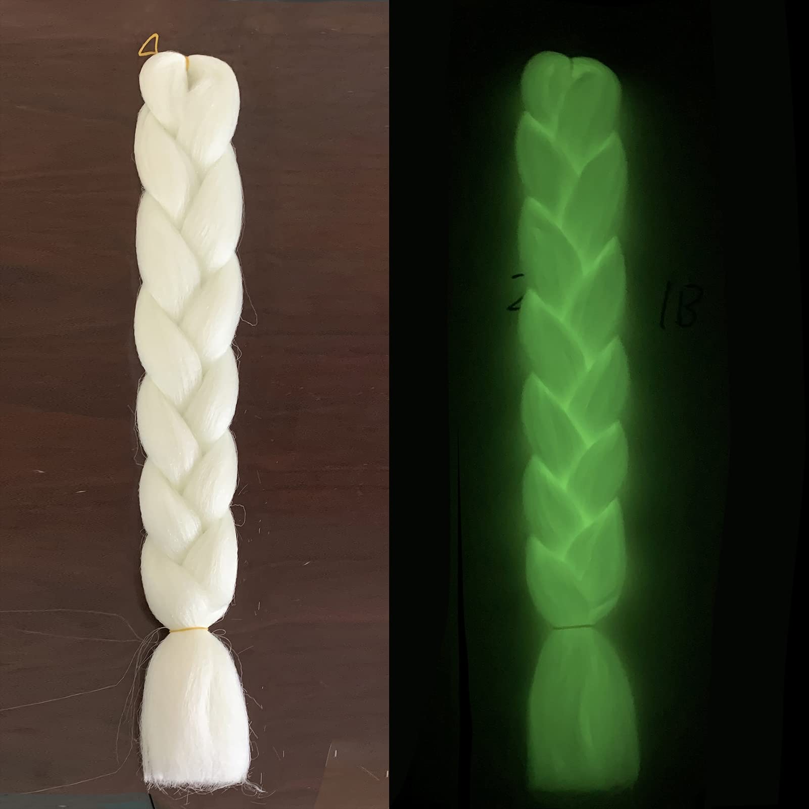 Glow in the Dark Jumbo Box Braid Hair Extensions - 24