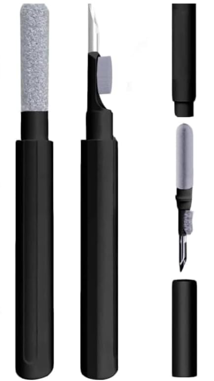AirPods Cleaning Kit - Black Brush & Pen Tool for Earbuds & iPhone Case Care