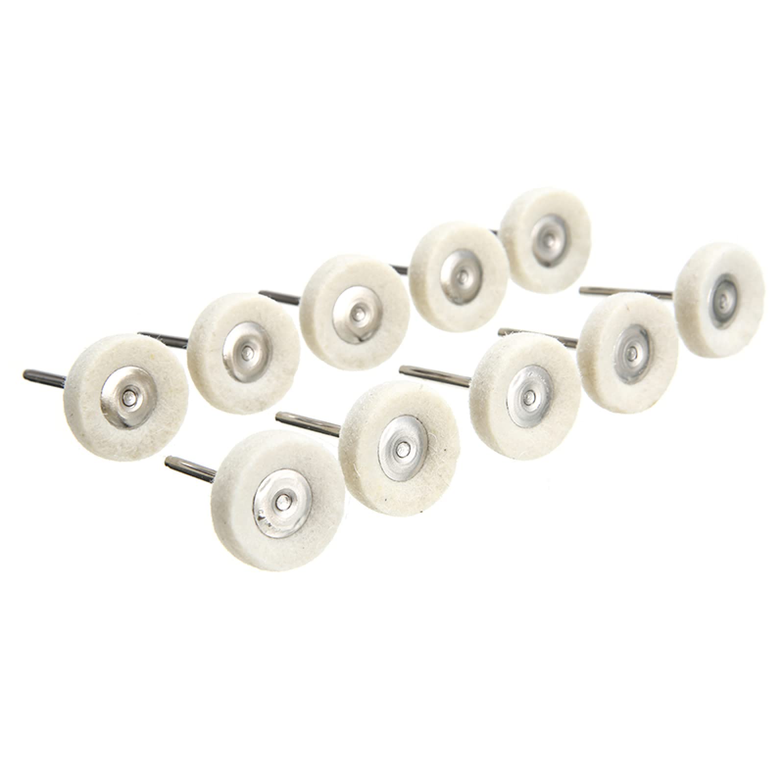 10Pcs 25mm Wool Felt Polishing Buffing Wheels for Rotary Tools - 3mm Shank Drill Grinder Accessories Kit for Metal, Wood & Jewelry Polishing - Perfect for DIY Crafts, Automotive Detailing & Home Improvement Projects