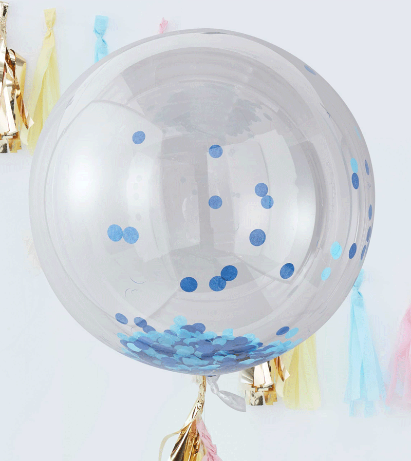 Giant Blue Orb Confetti Balloon for Party Decorations - Ginger Ray Birthday, Wedding & Baby Shower Decoration