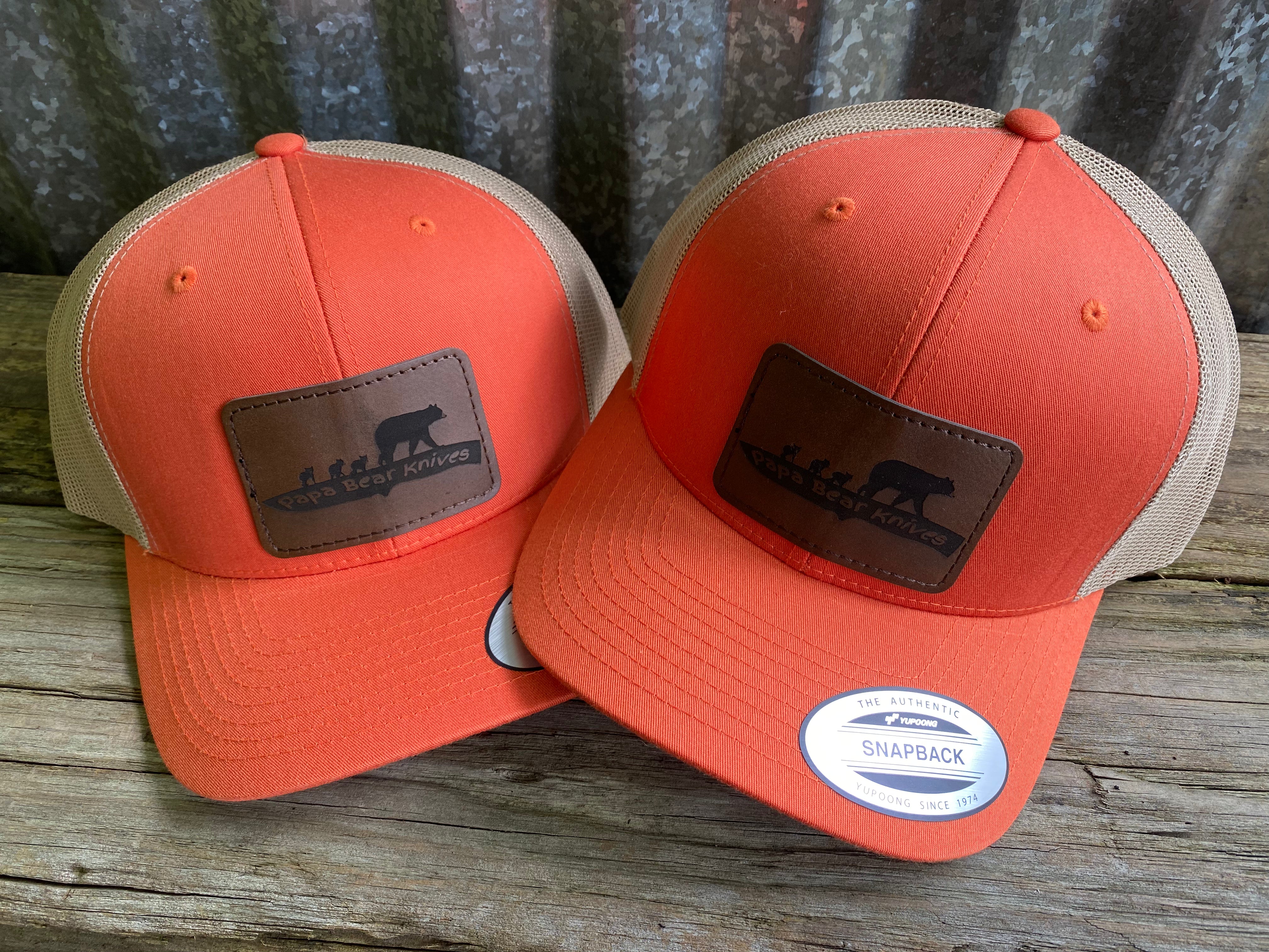 Orange & Tan Mesh Patch Hat - Breathable & Stylish Baseball Cap for Outdoor Sports, Hiking, and Casual Wear