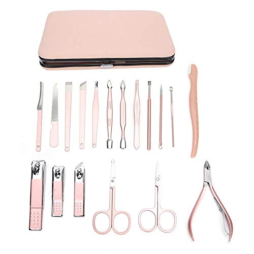 Premium 18-Piece Stainless Steel Manicure & Pedicure Set - Professional Nail Care Kit with Travel Case | Portable Grooming Tools for Home, Salon & Travel Essentials