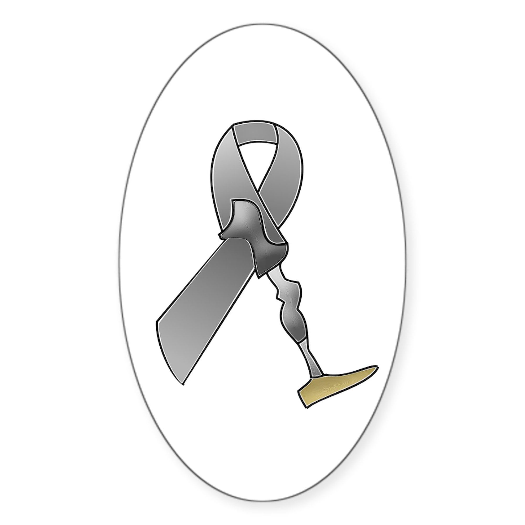Amputee Ribbon Car Bumper Sticker - Support Awareness Decal