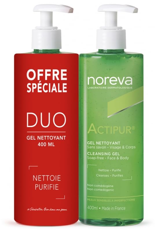 Purifying Dermo-Cleansing Gel for Face & Body - 2 Pack x 400ml - Deep Cleansing & Oil Control - Perfect for Acne-Prone & Sensitive Skin - Daily Skincare & Post-Workout Use