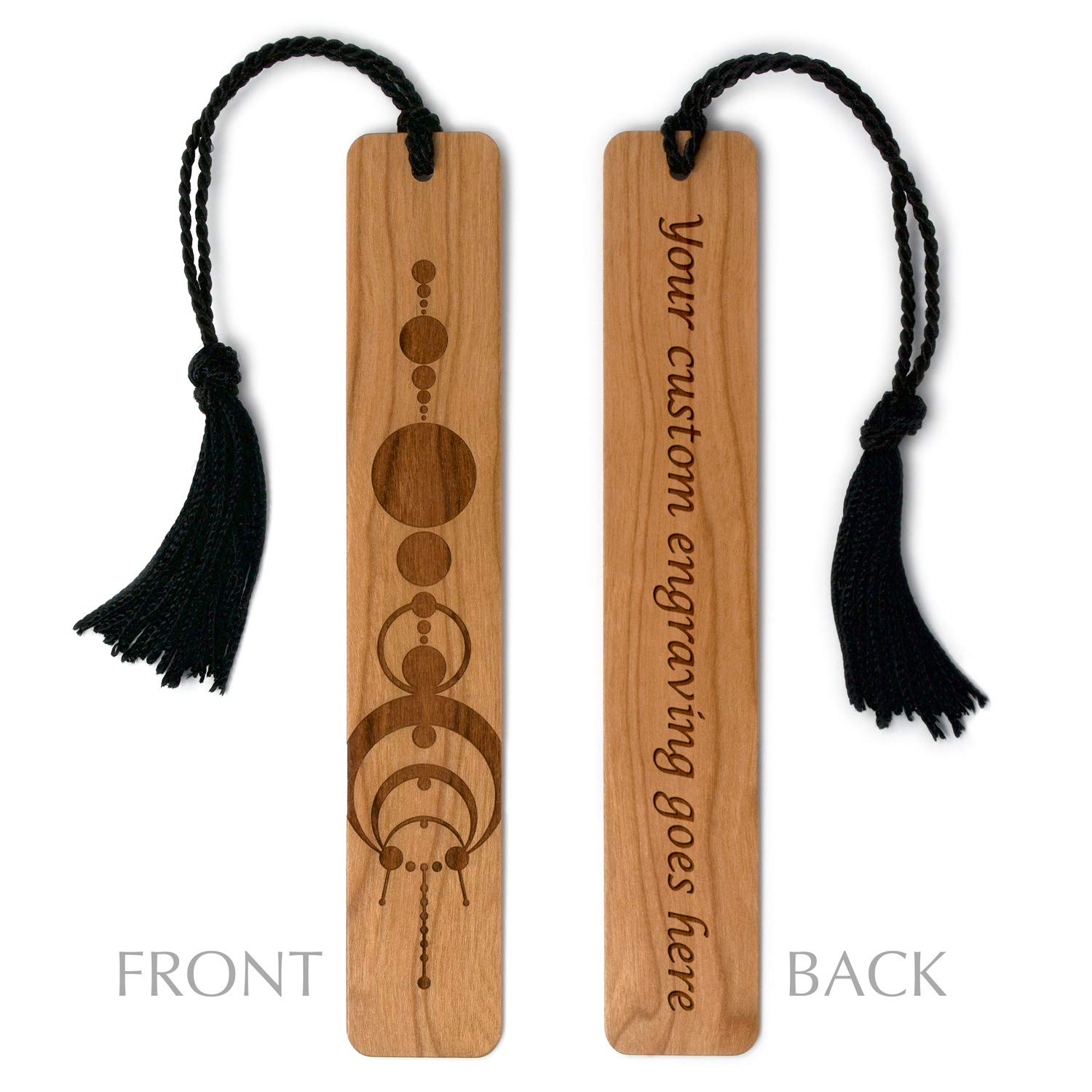 Personalized Engraved Wooden Bookmark with Crop Circle Design - Handmade in USA - Custom Name Gift for Book Lovers - Perfect for Reading, Book Club Gifts & Literary Enthusiasts