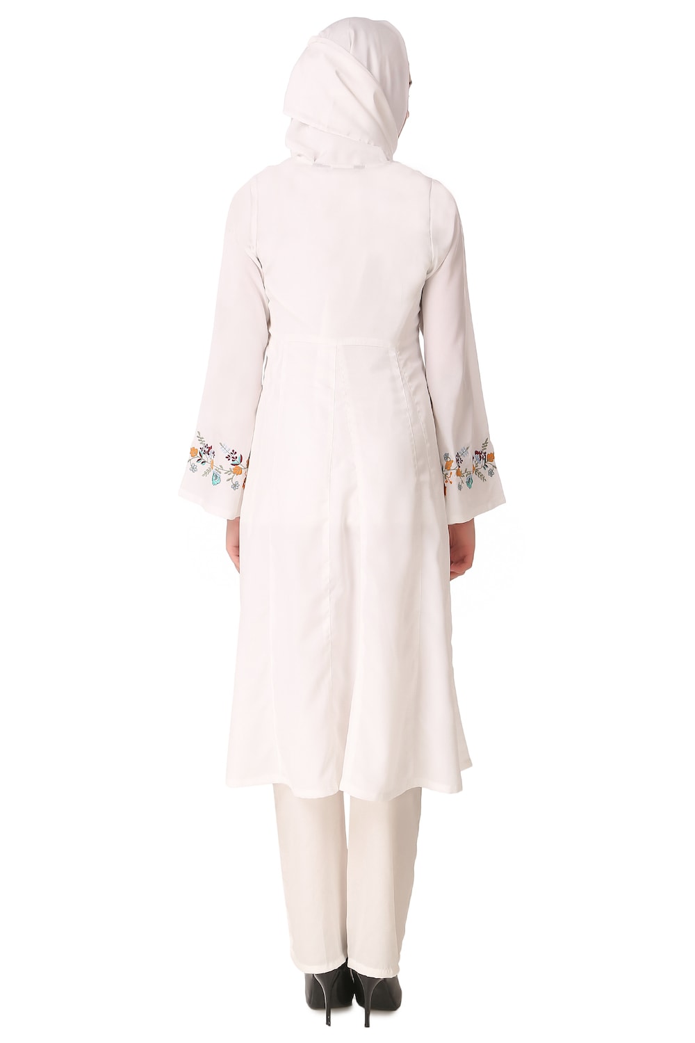 Colorful Embroidered Bell Sleeve White Salwar Kameez - Elegant Pakistani Traditional Dress for Women, Perfect for Weddings, Parties & Festive Occasions