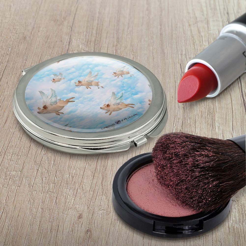 Stylish Flying Clouds Sky Pattern Compact Travel Purse Handbag with Mirror - Perfect for Makeup, Travel & Everyday Use