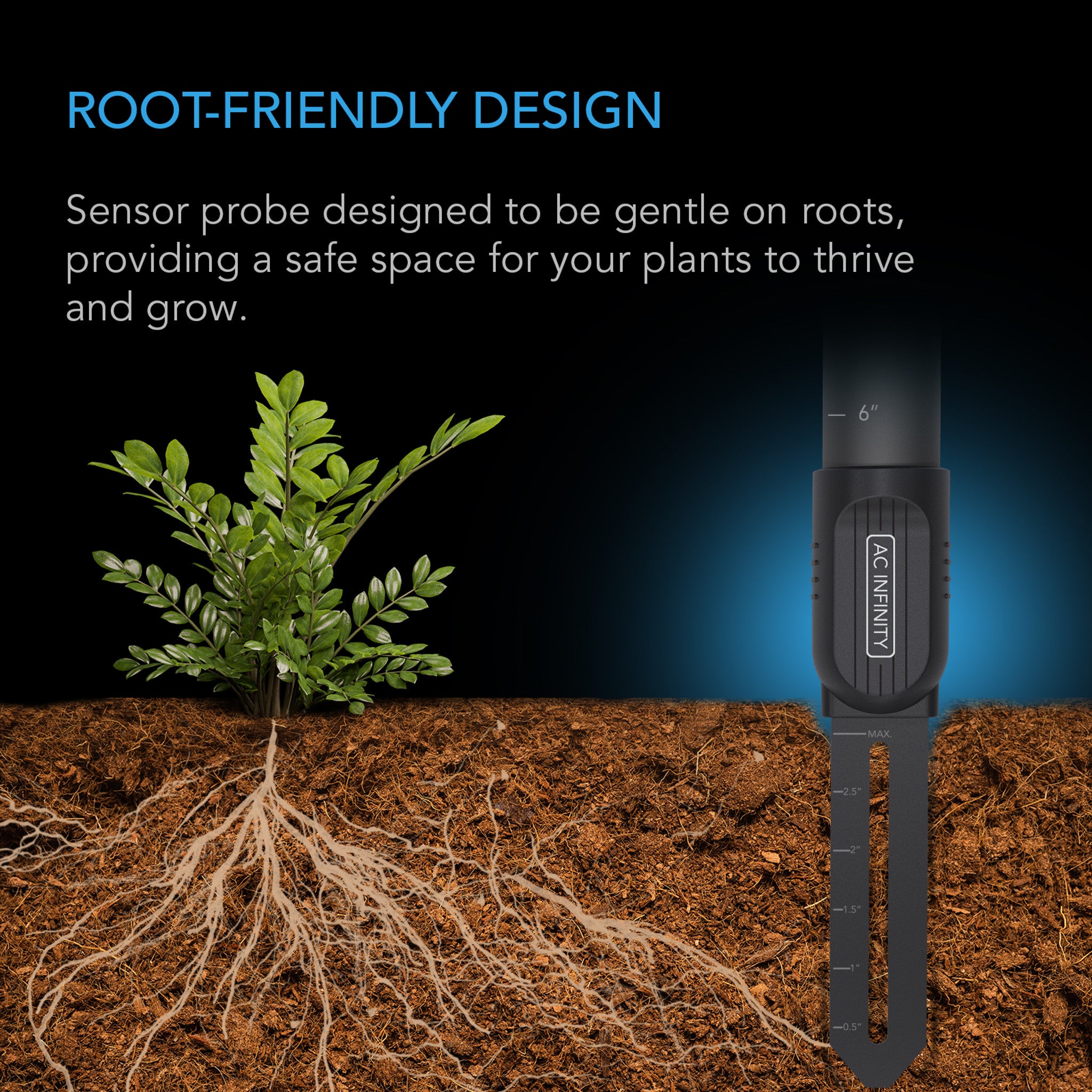 Soil Moisture Sensor Probe for Smart Controllers - Accurate Plant Watering Monitor for Indoor/Outdoor Gardens, Greenhouses & Hydroponics
