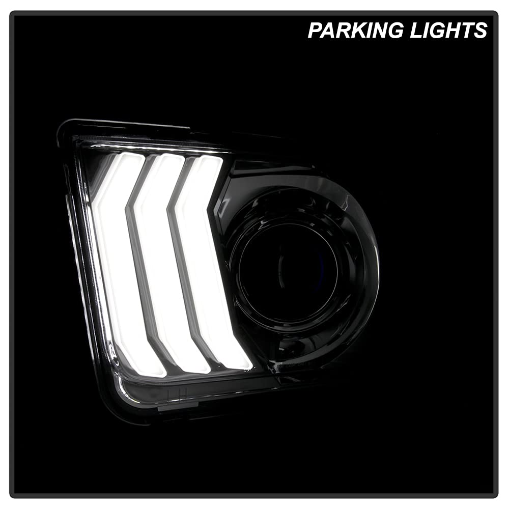 High-Performance Aftermarket LED Light Bar & Projector Headlights for 2005-2009 Ford Mustang - Chrome Housing - Upgrade Night Visibility for Street & Off-Road Driving