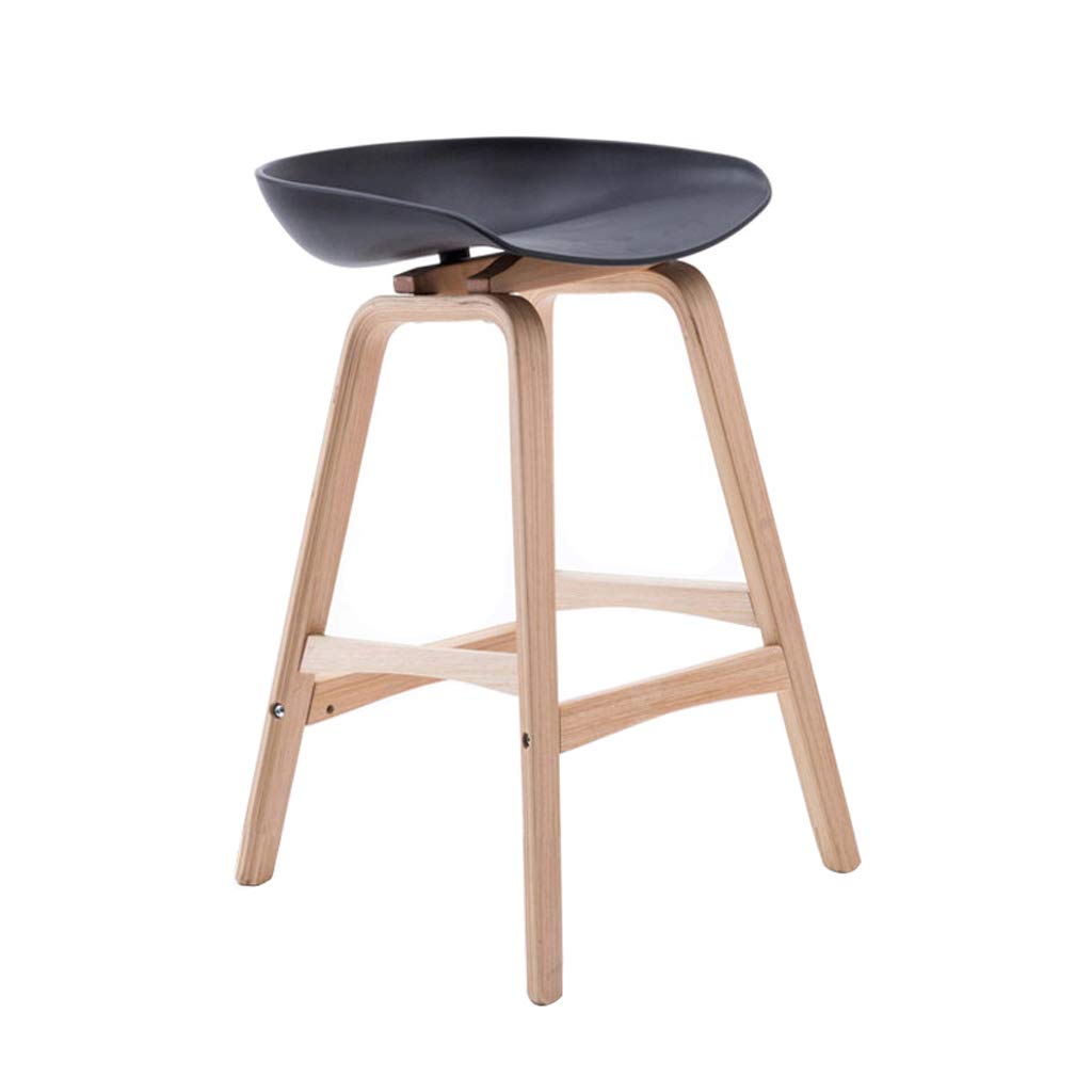 Modern Simplicity Counter Height Bar Stool - Plastic Cushioned Seat with Sturdy Solid Wood Legs for Kitchen, Bar Counter or Breakfast Nook - Perfect for Dining, Entertaining & Small Spaces (1pc)