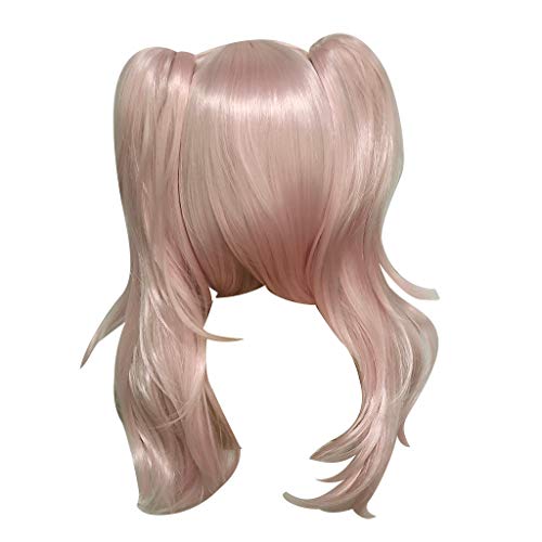 Sexy Pink Synthetic Wavy Curly Wig for Women - Natural Looking Cosplay Party Wig with Fashionable Waves - Perfect for Halloween, Costume Parties & Braided Hairstyles