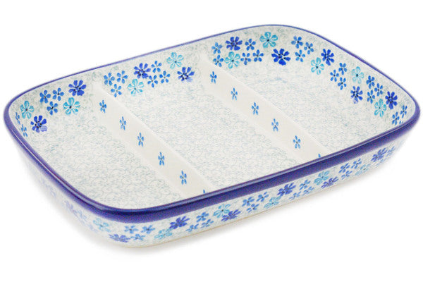 10 Divided Dish Tray - Winter Floral Design Serving Platter for Holiday Parties, Appetizers, and Charcuterie Boards | Perfect for Christmas, Thanksgiving, and Family Gatherings
