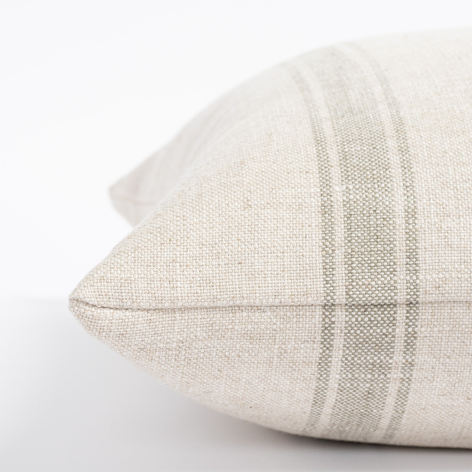 Theo Stripe 22x22 Inch Decorative Throw Pillow Cover - Lake Blue Cotton Linen Blend for Sofa, Bed, Couch - Home Decor Accent Pillow for Living Room, Bedroom
