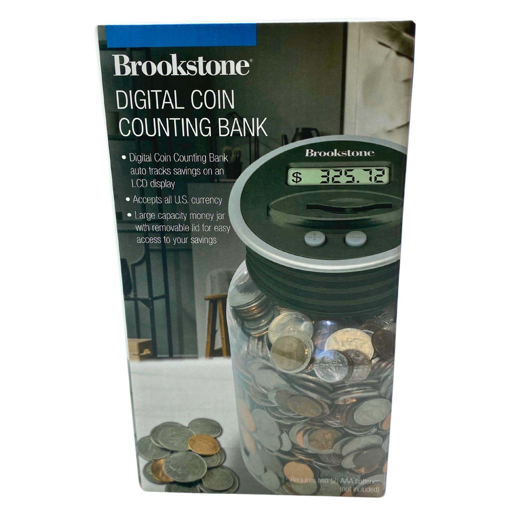 Brookstone Digital Coin Counting Bank & Me Elephant Fountain Coin Bank Set - 24 Piece Lot for Kids Savings, Piggy Bank Alternative - Perfect for Birthday Gifts, Financial Education & Home Decor