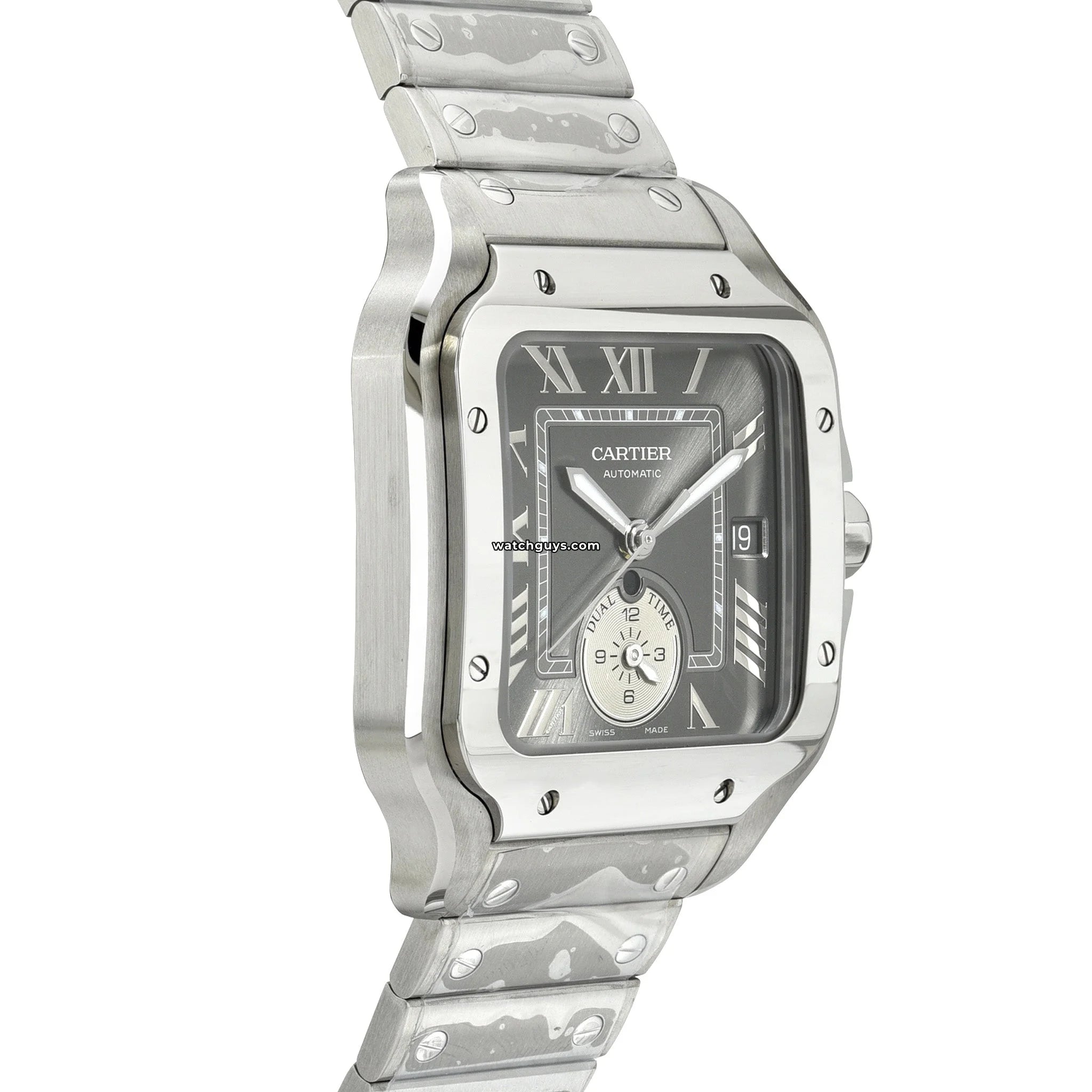 Cartier Santos Dual Time Stainless Steel Watch WSSA0076 - Luxury Men's Automatic Timepiece for Travel & Business