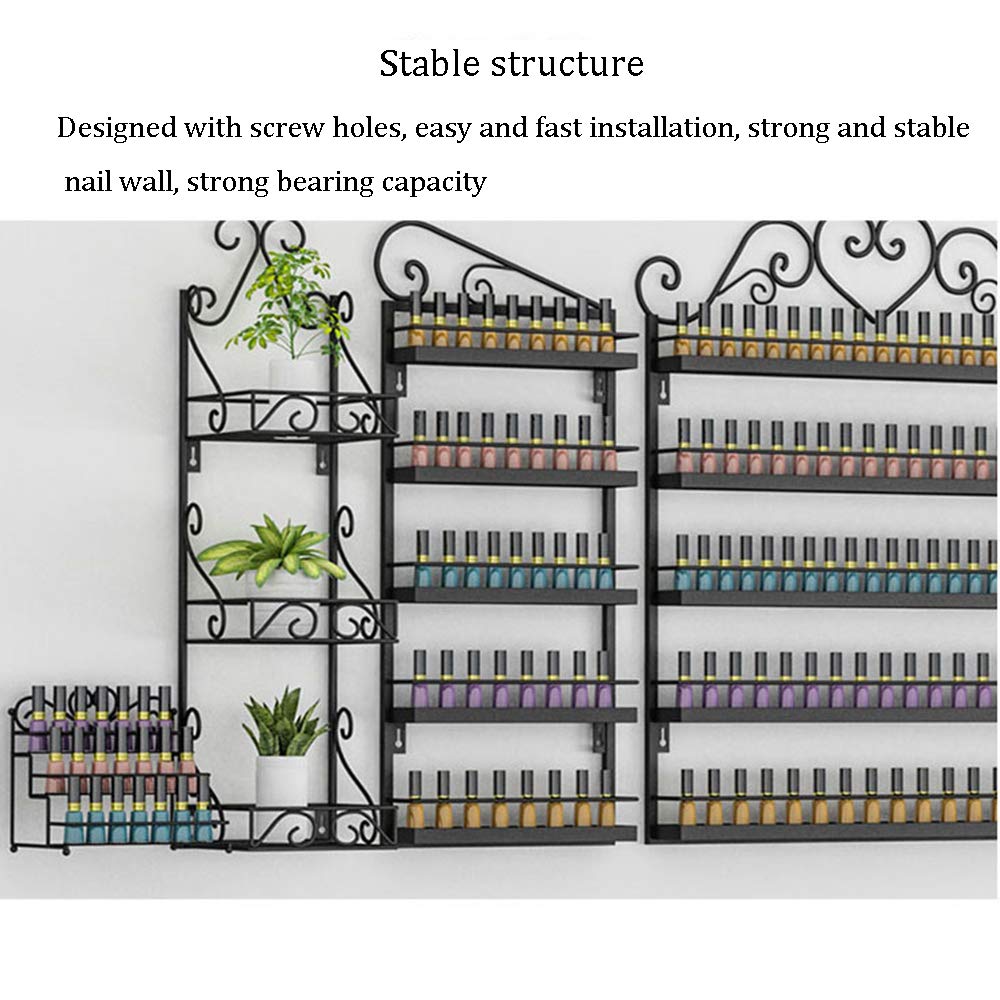 Wall-Mounted Nail Polish Organizer - Metal Display Rack for Nail Salon, Retail Store & Cosmetics Shop - Holds Lipsticks & Perfumes - Perfect for Salon Organization & Retail Product Display