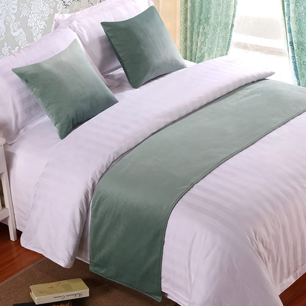 Luxury Soft Faux Velvet Bed Runner - King Size Bed Scarf for Modern Home & Hotel Decor | Bedspread Coverlet Protector for Mattress Protection | Perfect for Master Bedroom, Guest Room & Airbnb Styling