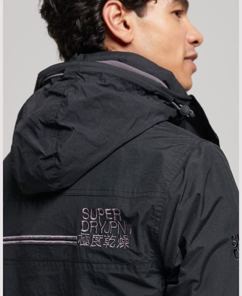 Superdry Men's Waterproof Rain Jacket - Lightweight Windproof Outdoor Coat for Hiking, Camping & Travel