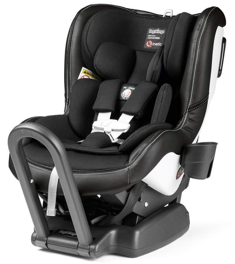 Peg Perego Convertible Kinetic Licorice Black Eco Leather Car Seat - Safe & Comfortable for Babies & Toddlers - Perfect for Travel & Daily Commute