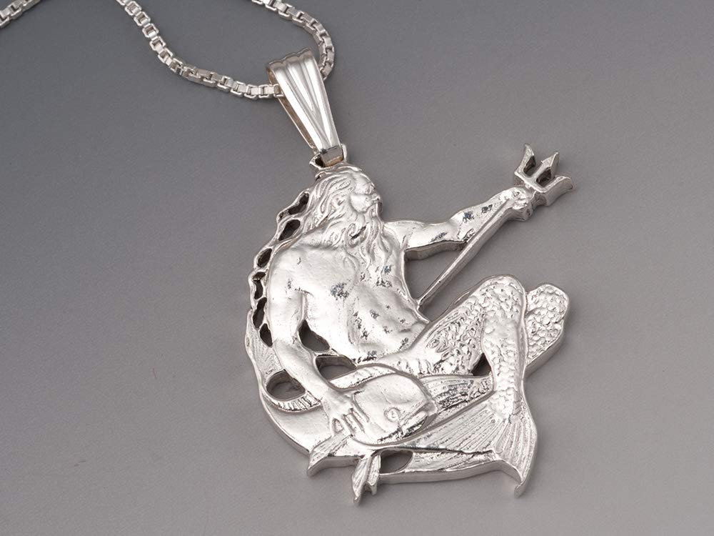 Neptune Pendant for Men - Nautical Inspired Jewelry | Ocean-Themed Necklace for Beach Lovers & Sea Enthusiasts | Perfect for Beach Vacations, Boat Trips & Coastal Weddings