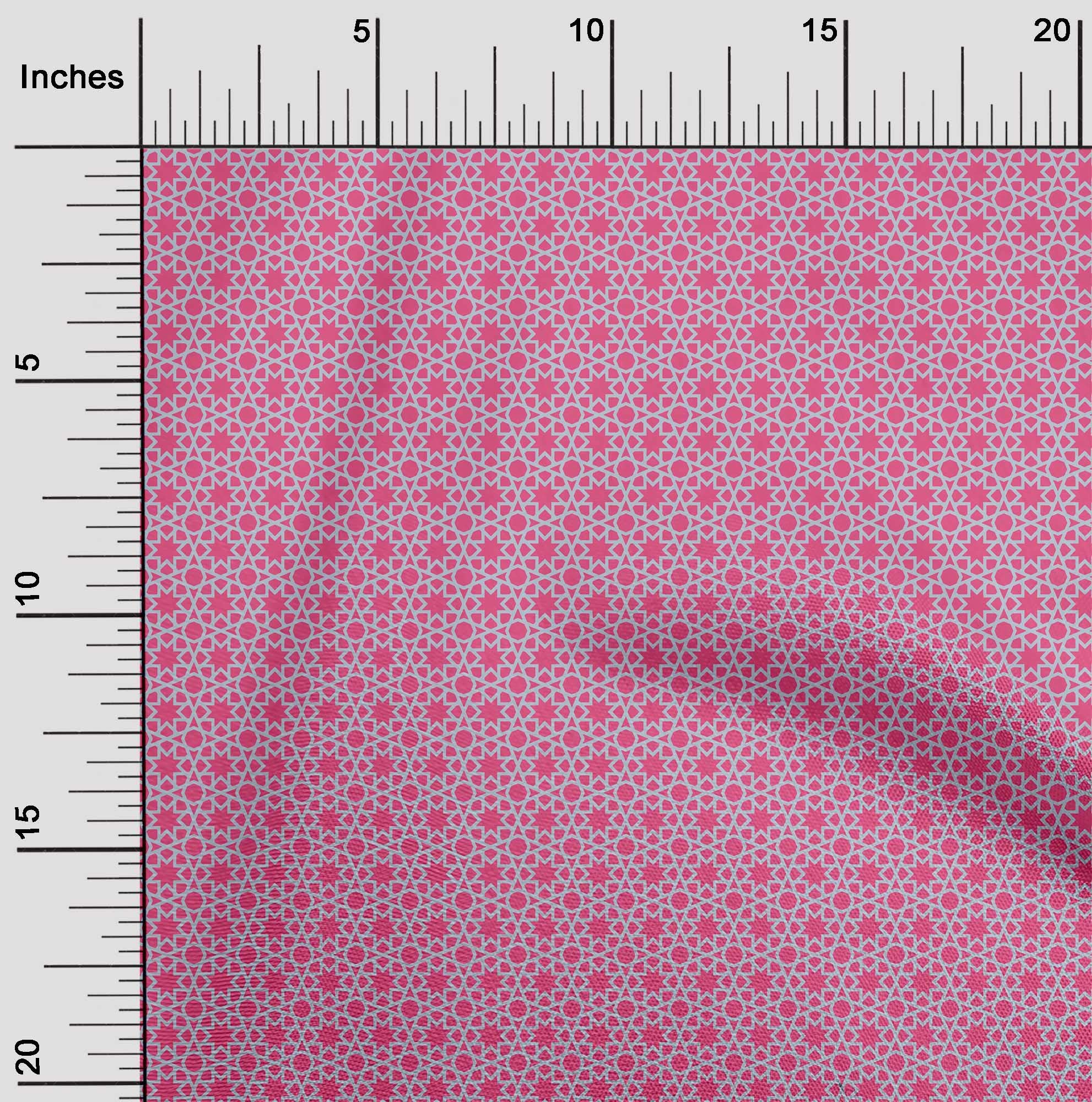 oneOone Viscose Jersey Pink Geometric Block Print Fabric by The Yard - 60 Inch Wide Soft Draping Material for Dresses, Skirts & DIY Fashion Projects