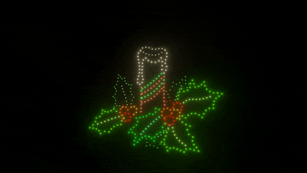 400 Drones Stunning Burning Candle Animation Show - Aerial Light Display for Weddings, Events & Night Sky Performances