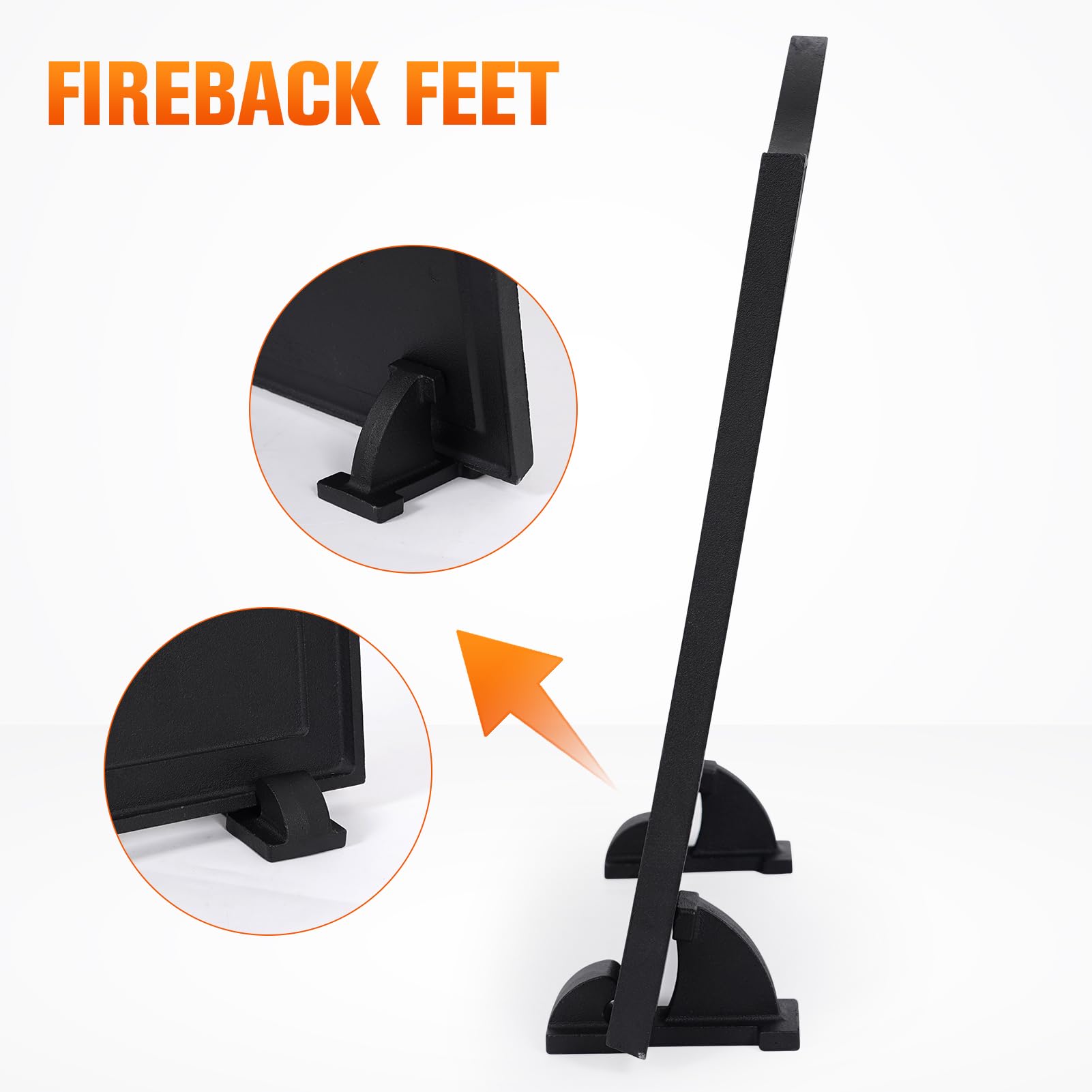 Cast Iron Fireback with Feet - 20