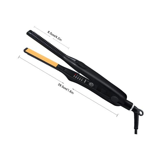 Professional 0.5 Inch Dual Function Hair Straightener & Curling Iron with Gold Plated Plates - Perfect for Salon Styling, Home Use & Travel