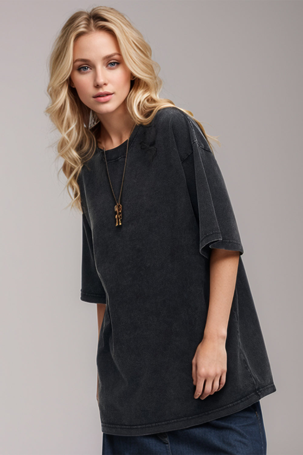 Basic Bae Round Neck Half Sleeve T-Shirt for Women | Casual Cotton Tee | Perfect for Everyday Wear, Outings & Layering