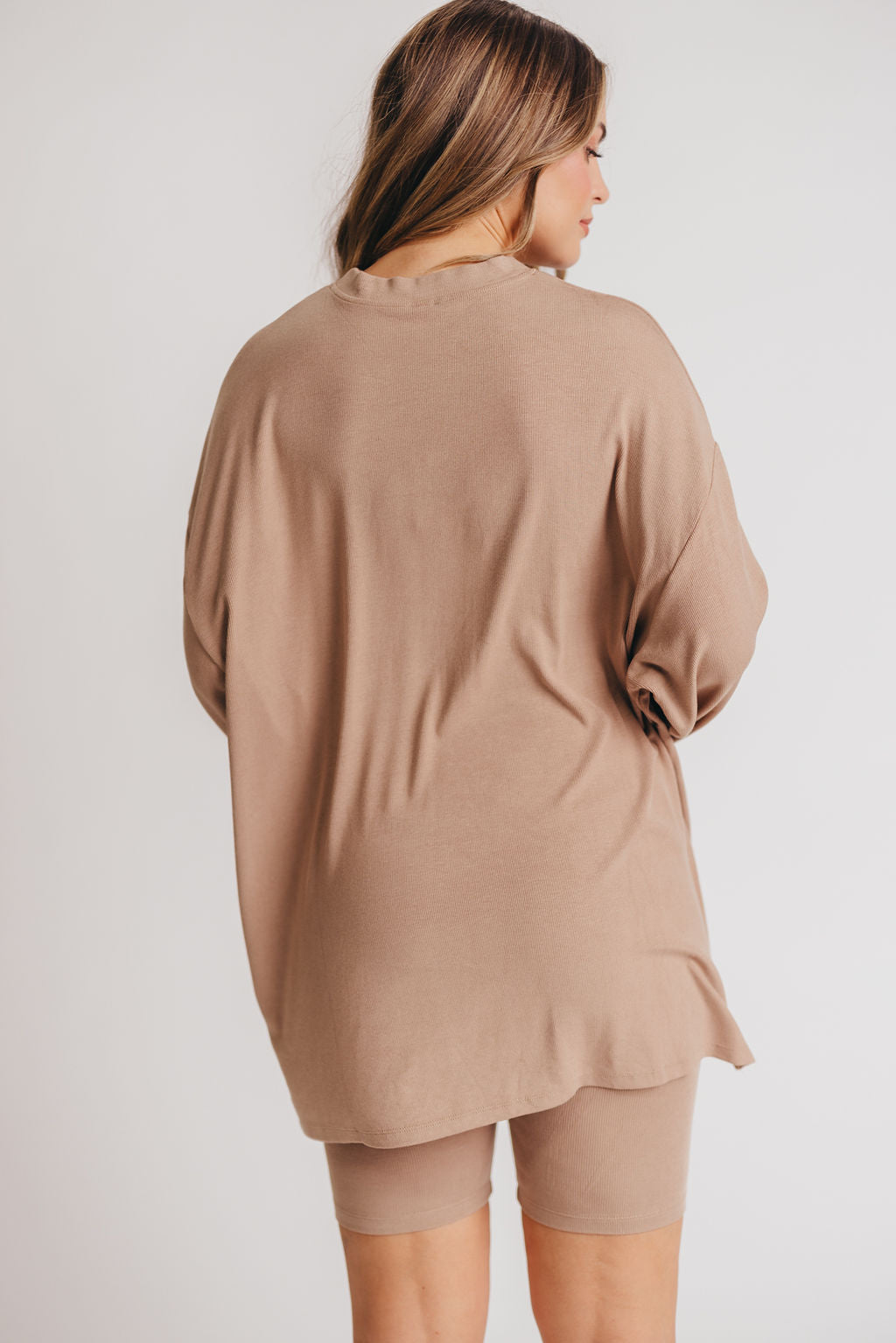 All Weekend Long Set - Cozy Long Sleeve Top in Biscotti | Perfect for Casual Outings, Lounging & Fall Layering