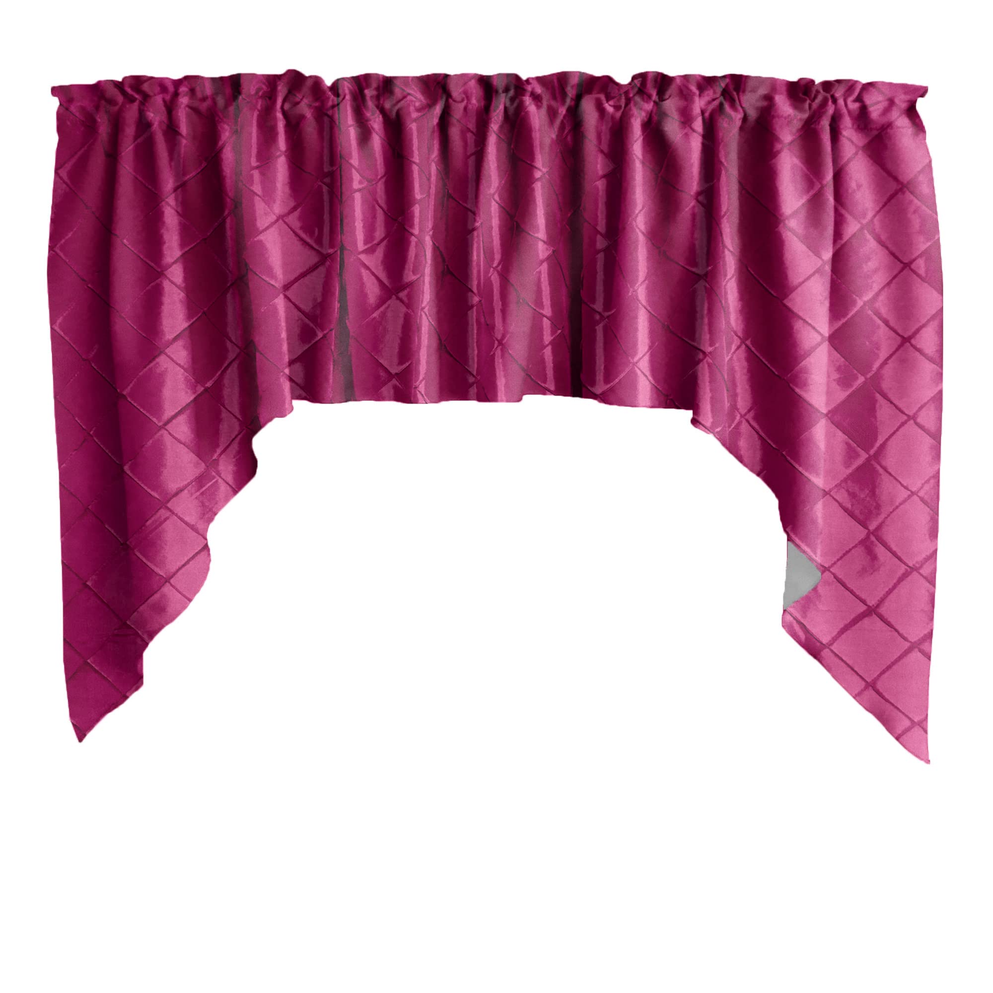 Elegant Pintuck Taffeta Swag Window Valance - Fuchsia Home Decor for Bedroom, Nursery & Kitchen - Perfect for Bay Windows, French Doors & Curtain Toppers