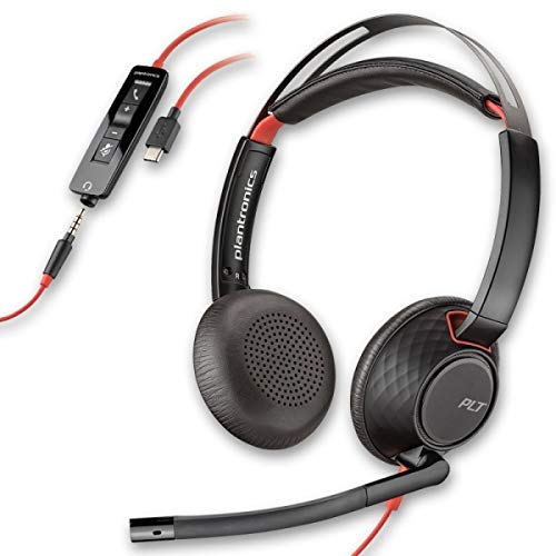 Plantronics Blackwire C5220 Stereo USB-C PC Headset with Noise-Canceling Mic - 207586-01 | Comfortable Office Headphones for Video Calls, Remote Work & Online Meetings