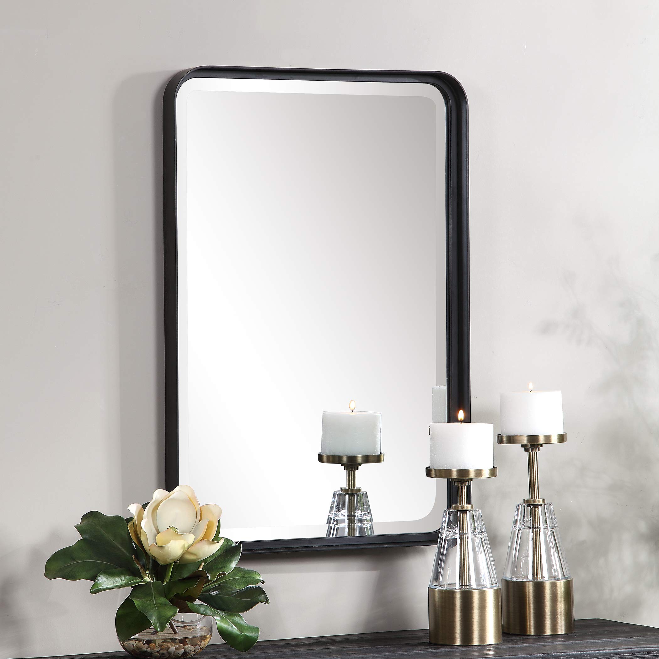 Croften Black Vanity Mirror with Lights - 10x Magnification, Touch Control, Hollywood Style Makeup Mirror for Bathroom, Bedroom & Dressing Room