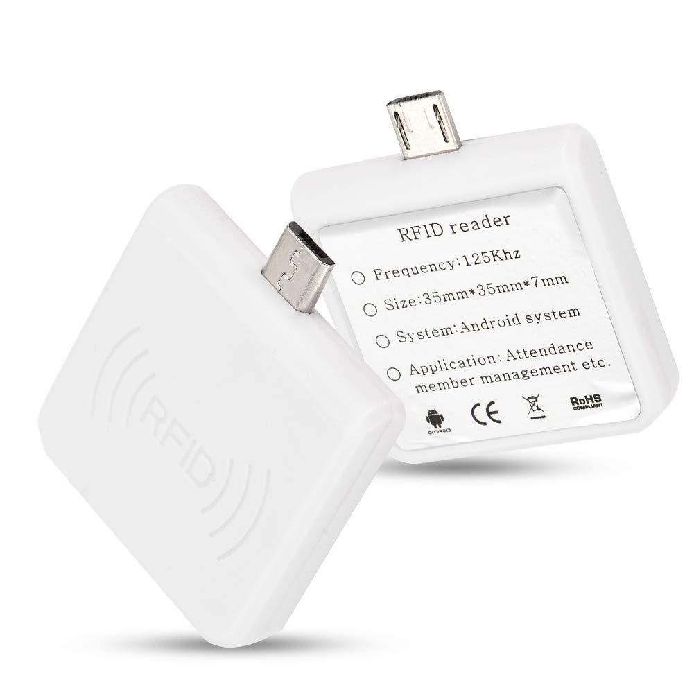 Portable Contactless Smart Card Reader - High Frequency RFID ID Reader with USB Interface for PC, Phone & Tablet | 0.2s Fast Reading | IC/ID Dual Version (White) | Ideal for Office Security, Access Control & Payment Systems