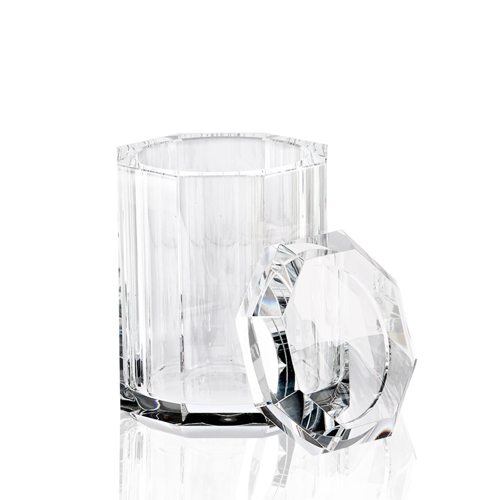 Kristall Multipurpose Storage Box - Free Standing Clear Glass Organizer for Home, Office, and Bathroom Decor