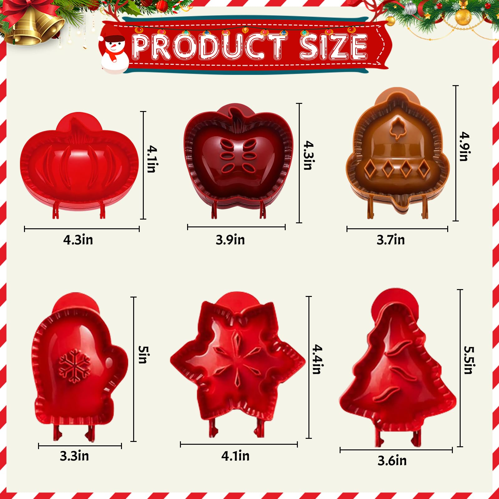 6PCS Mini Pie Molds Set - Stainless Steel Hand Pie Press & Pocket Pie Maker for Baking - Perfect for Christmas, Parties & Potlucks - Create Delicious Hand Pies, Empanadas & Dumplings Easily