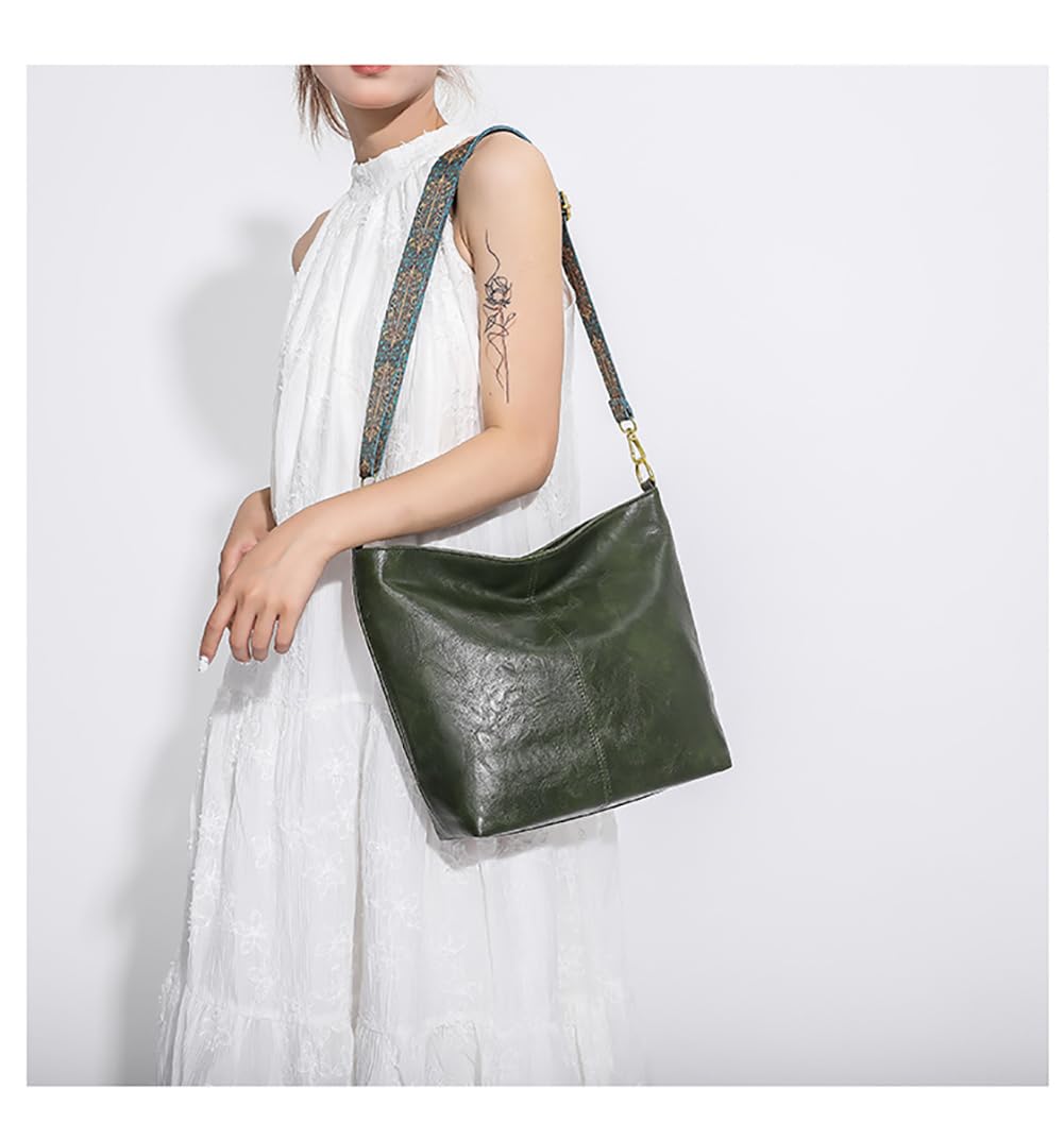 Stylish Vegan Leather Crossbody Hobo Bag with Guitar Strap & Zipper - Perfect for Women's Casual Outfits, Travel & Everyday Use