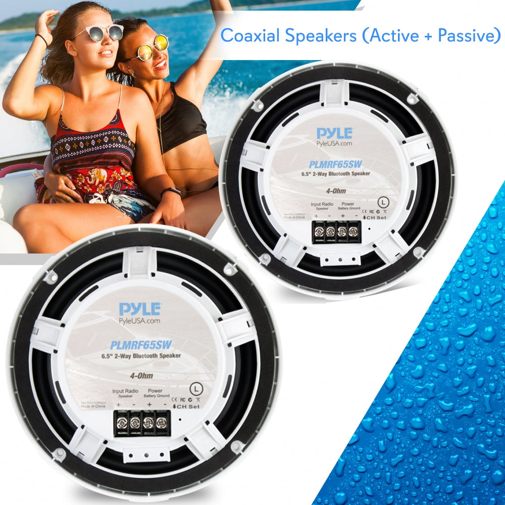 6.5 Inch Waterproof Marine Speaker - IPX7 Rated, High-Quality Sound for Boats, Outdoor Adventures & Water Sports