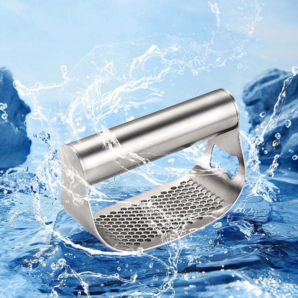 2024 Premium Stainless Steel Garlic Press - Heavy Duty Manual Garlic Crusher & Masher for Effortless Cooking - Perfect for Kitchens, Restaurants, and Home Chefs