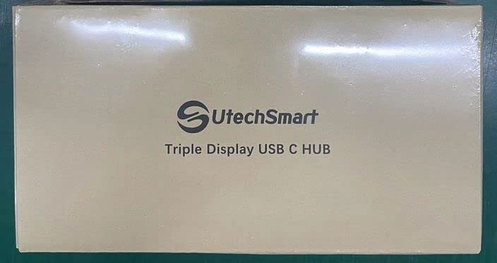 UtechSmart 12-in-1 USB C Docking Station with Triple Display (2x 4K@60Hz HDMI & DisplayPort), 100W PD Charging, 4 USB Ports, Ethernet, SD/TF Card Reader - Compatible with MacBook, Dell, HP, Lenovo, Huawei - Perfect for Home Office, Gaming & Multi-Tasking