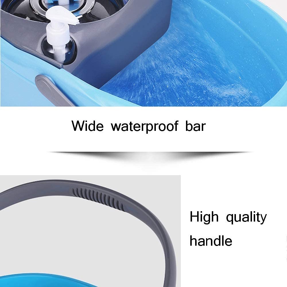 Spin Mop Bucket System with Microfiber Mop Head & Built-in Detergent Dispenser - Wet/Dry Floor Cleaning for Hardwood, Tile & Laminate - Ideal for Kitchen, Bathroom & Home Deep Cleaning