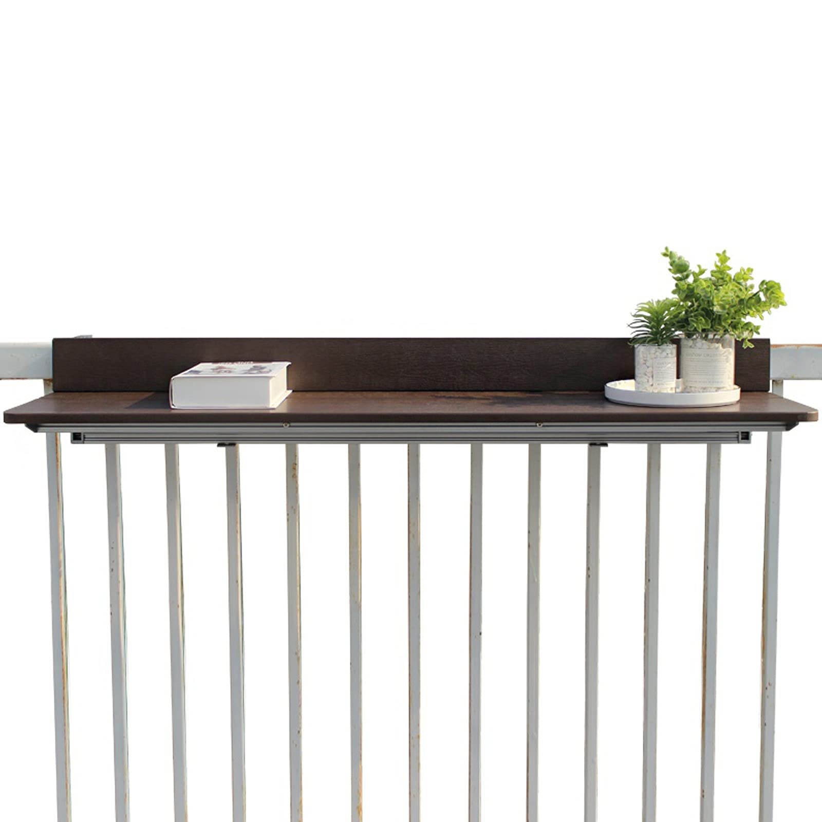 Outdoor Balcony Hanging Table - Foldable Adjustable Height Bar Counter & Dining Shelf, Solid Wood Multifunctional Folding Desk (100x37cm) - Perfect for Small Spaces, Apartments, Patio Decor & Outdoor Dining