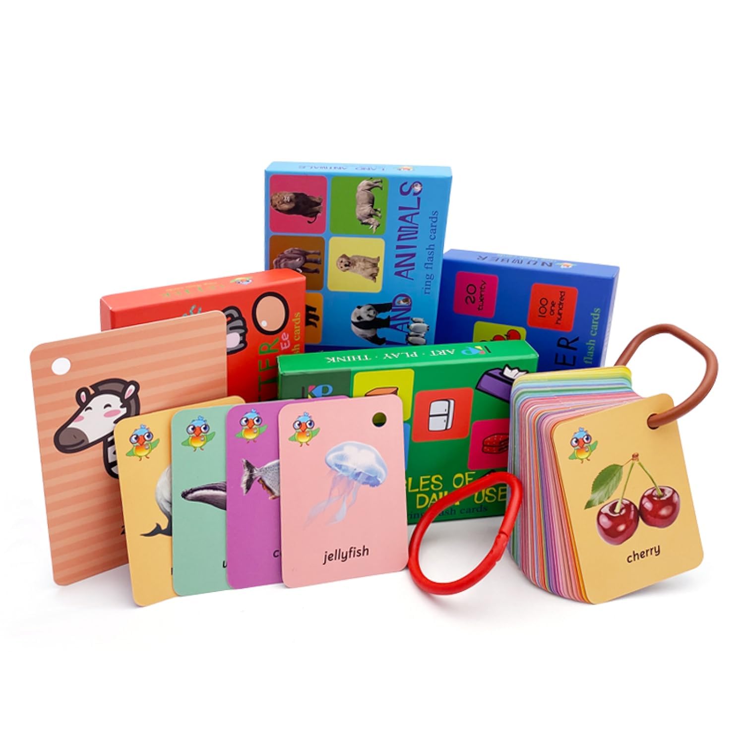 262-Piece Toddler Flash Cards Set - 6-in-1 Educational Learning Cards with Sight Words, Numbers, ABC Letters, Animals & Fruits - Perfect for Preschool Learning, Homeschooling & Early Childhood Development