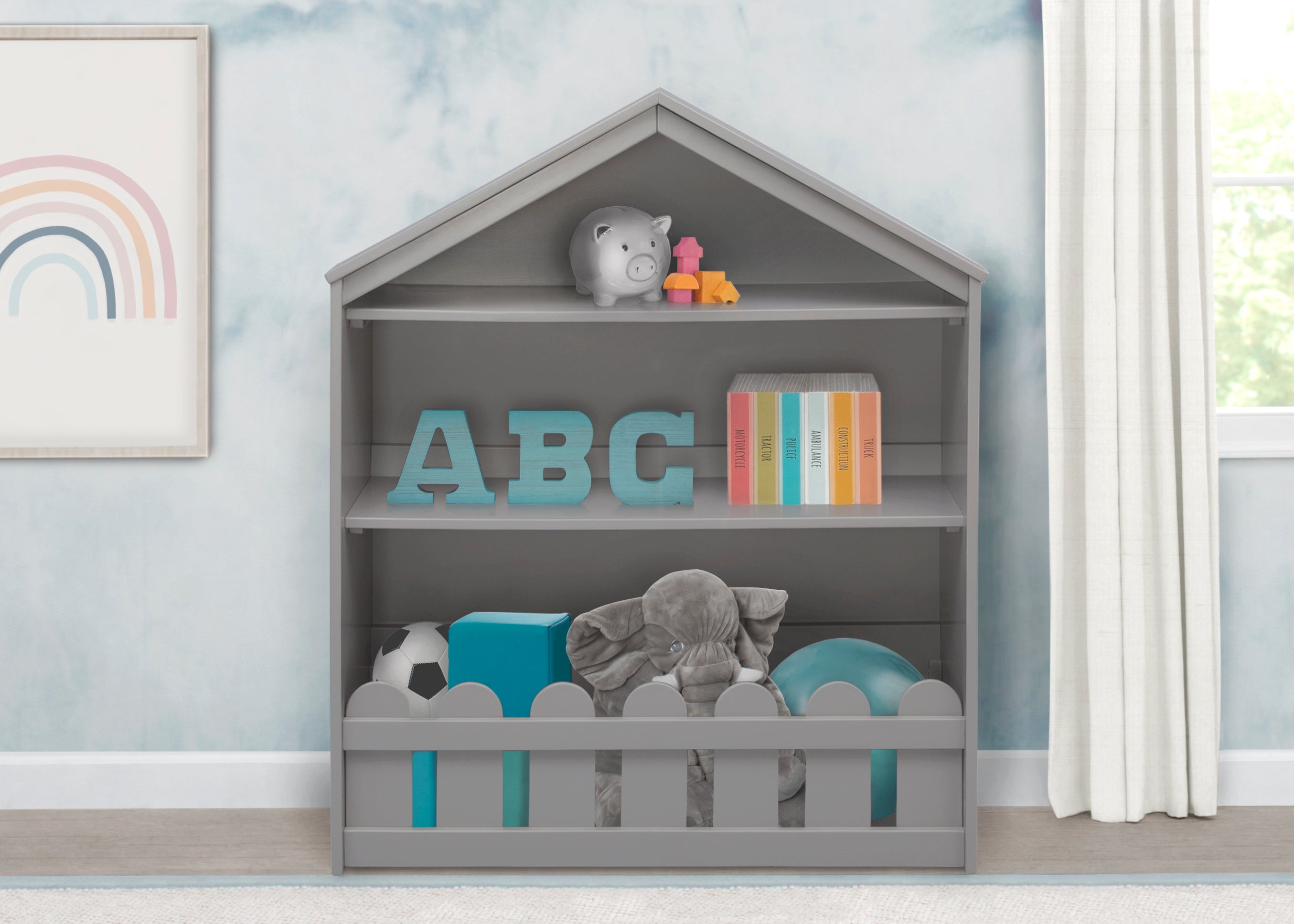 Happy Home Storage Bookcase - 5-Tier Wooden Bookshelf for Living Room, Bedroom & Office - Modern Organizer for Books, Toys & Decor - Perfect for Small Spaces & Home Organization