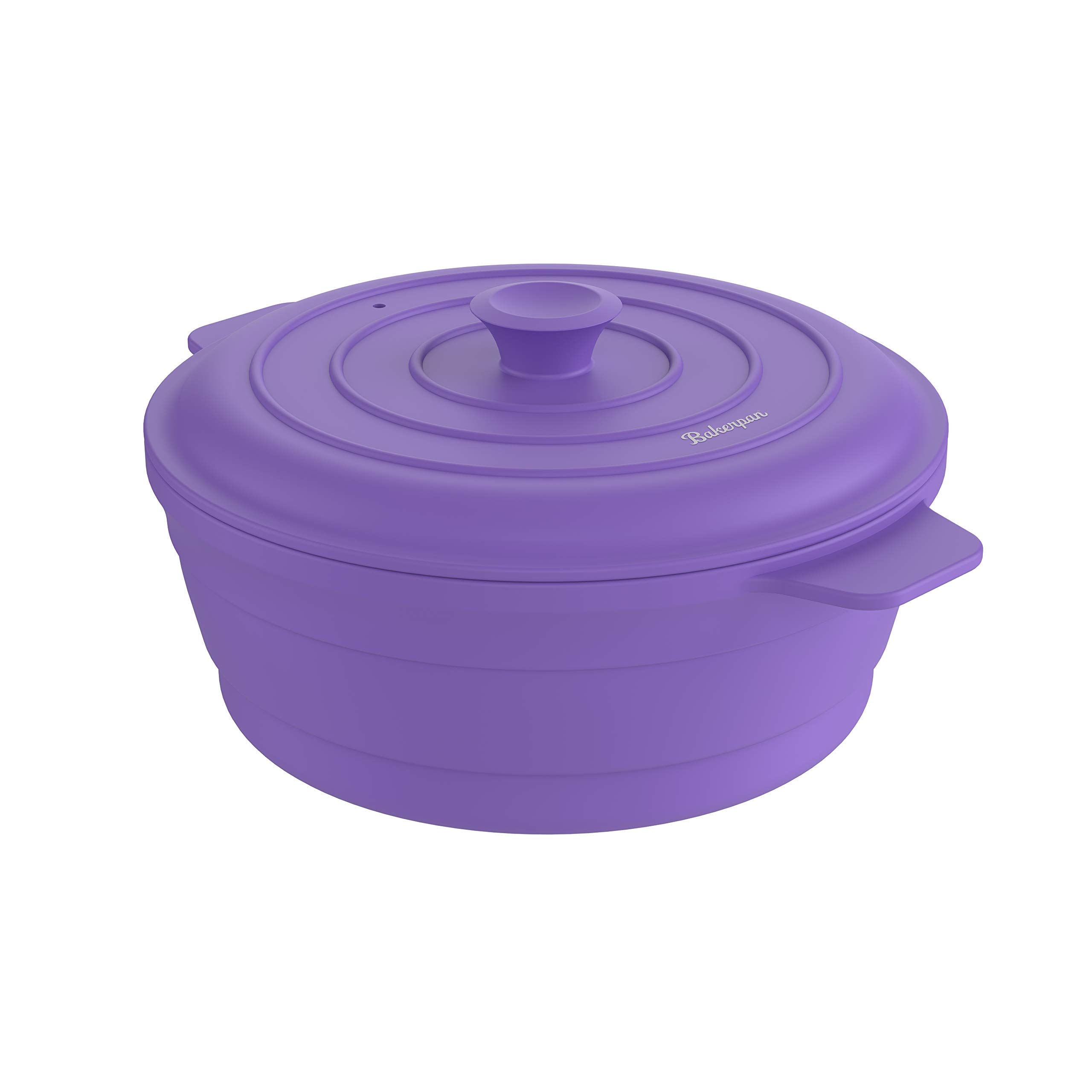 Bakerpan Silicone Microwave Steamer for Vegetables - 64 Fl oz Collapsible Steamer Pot with Lid for Air Fryer & Healthy Cooking | Perfect for Meal Prep, Steaming Veggies & Reheating Leftovers