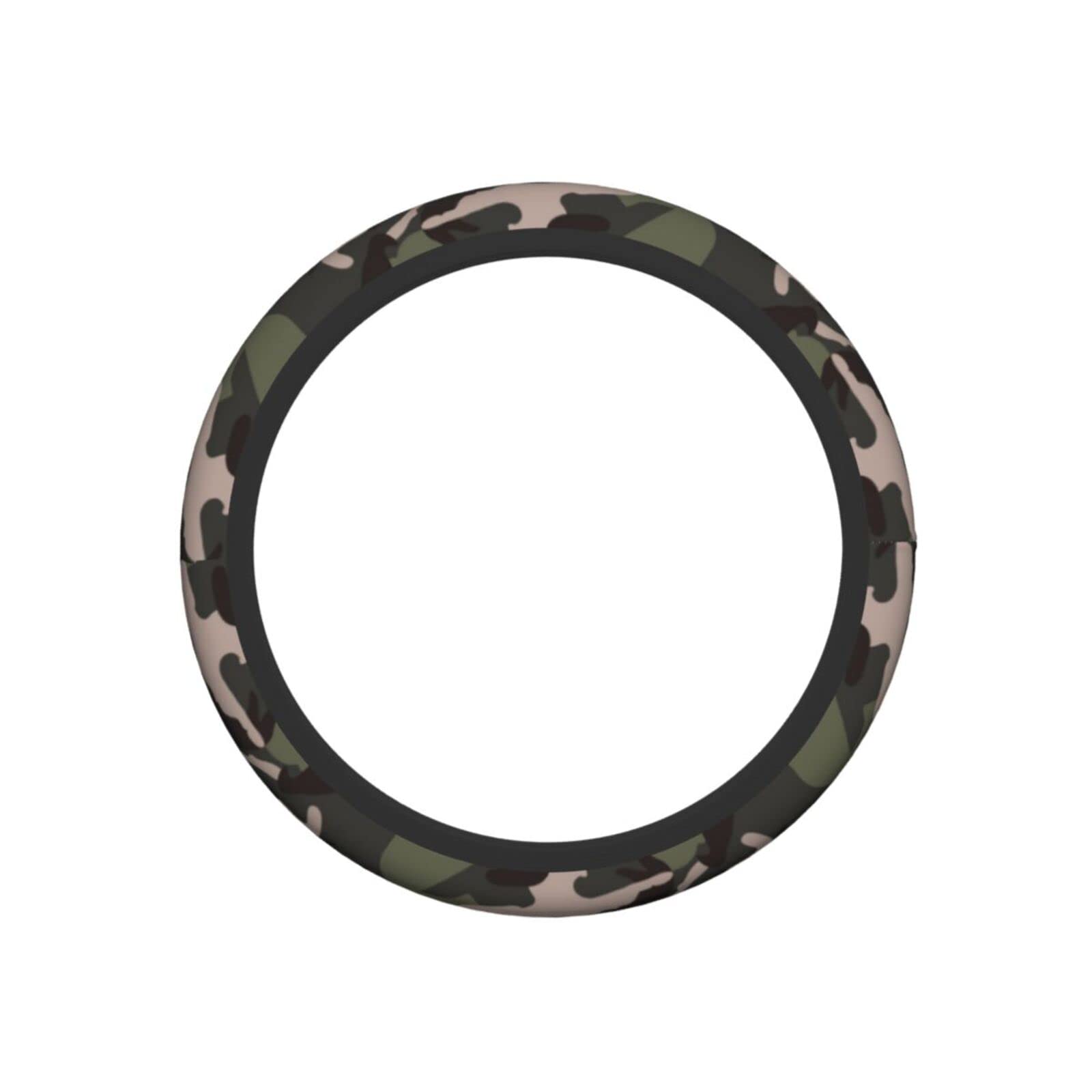 Universal 15 Inch Green Camo Steering Wheel Cover for Cars - Non-Slip Grip, Comfortable Driving Accessory for Women & Men | Perfect for Off-Road Adventures & Daily Commutes